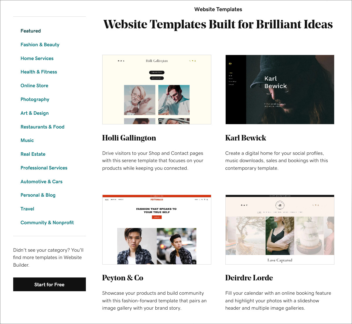 GoDaddy Templates review
