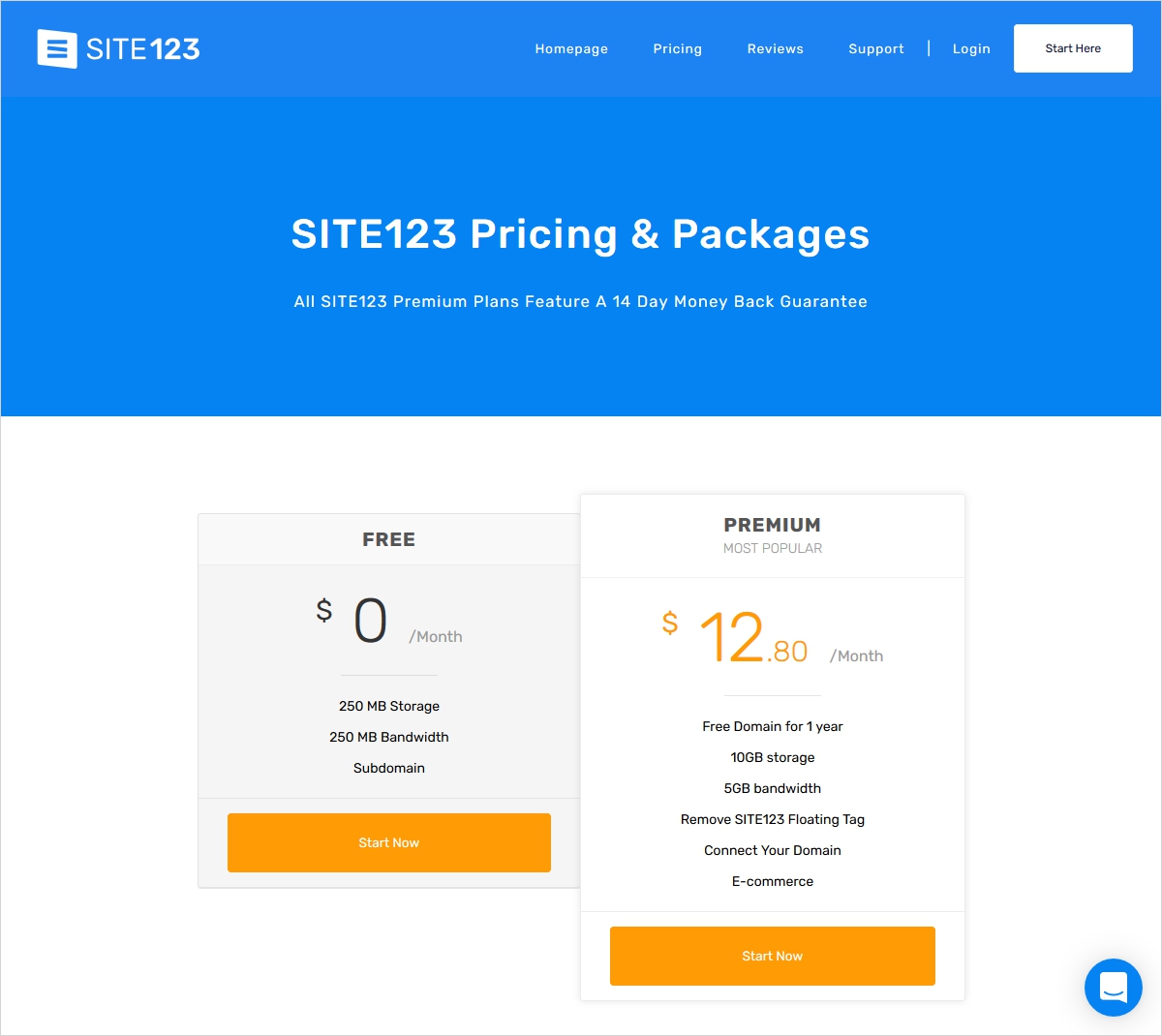 site123 review pricing